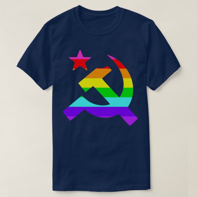 Gay LGBT Rainbow Communist T Shirt (Design framsida)