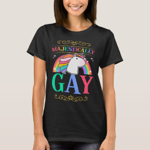 Gay LGBTQ-Pridet Flagga Unicorn Magic Qu T Shirt