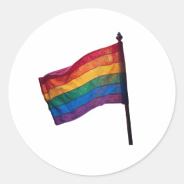 gay lgbtq rainbow flagga runt klistermärke