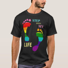 Gay LGBTQ Rainbow Pride Month Step My Life Feet T Shirt