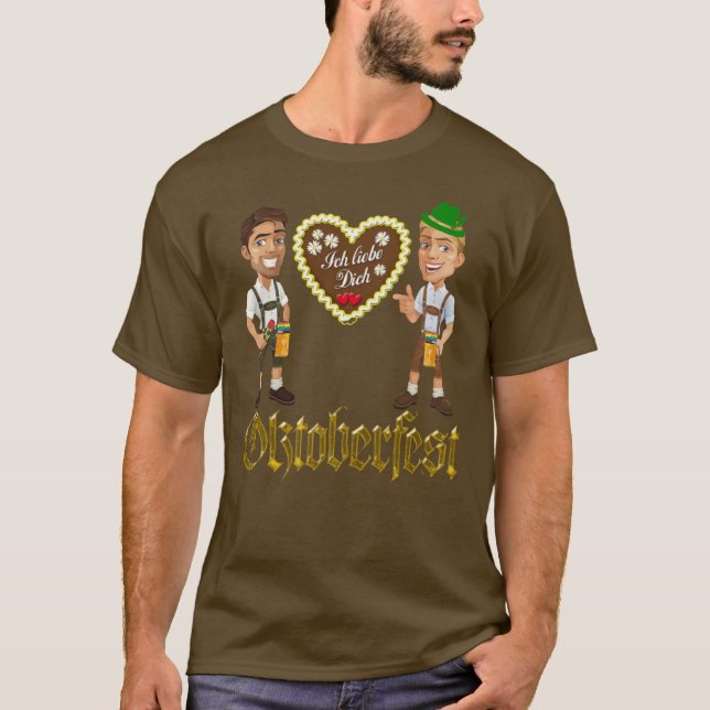 Gay LGBTQIA+ Oktoberfest T-Shirt (Framsida)