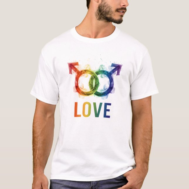 GAY LOVE T-Shirt | Gay Pride Shirt for Men | LGBTQ (Framsida)