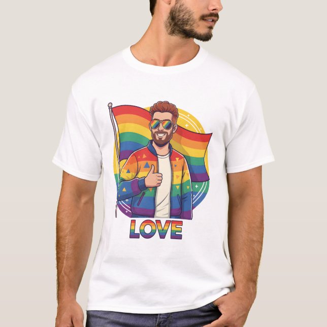 Gay LOVE T-Shirt | Gay Pride Shirt for Men | LGBTQ (Framsida)