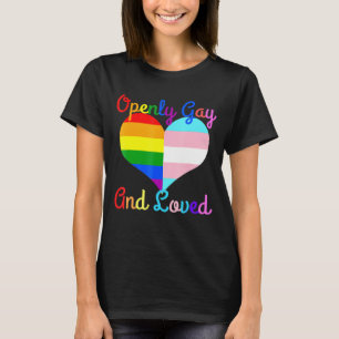 Gay Loved Proud Pride Manar Women Lycklig Roligt R T Shirt