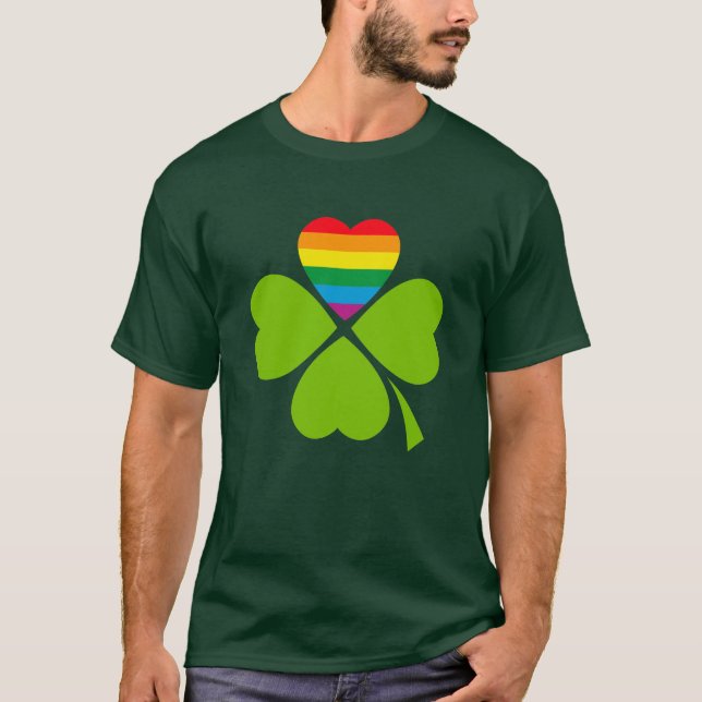 Gay Lucky Klöver T Shirt (Framsida)