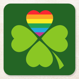 Gay Lucky Klöver Underlägg Papper Kvadrat