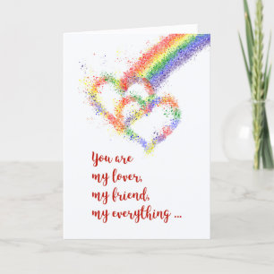Gay Make-årsdagen för vackra Rainbow Hearts Kort