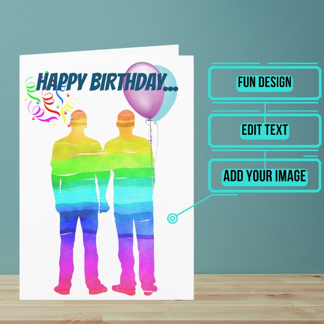 Gay Make Birthday Kort (Wish a very Happy Birth - gay to your favorite human with this LGBTQ+ inspired birthday card. )