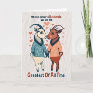 Gay Make Funny Male Goats Bröllop-årsdag Kort