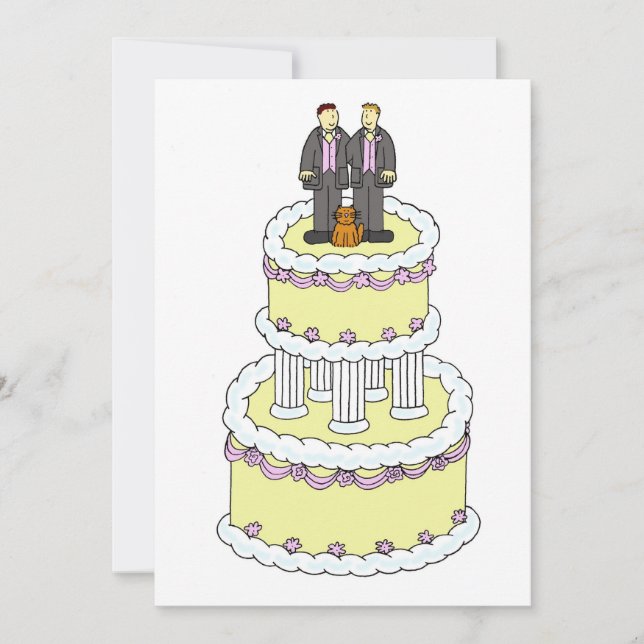 Gay Male Couple Wedding bjudande Inbjudningar (Framsida)