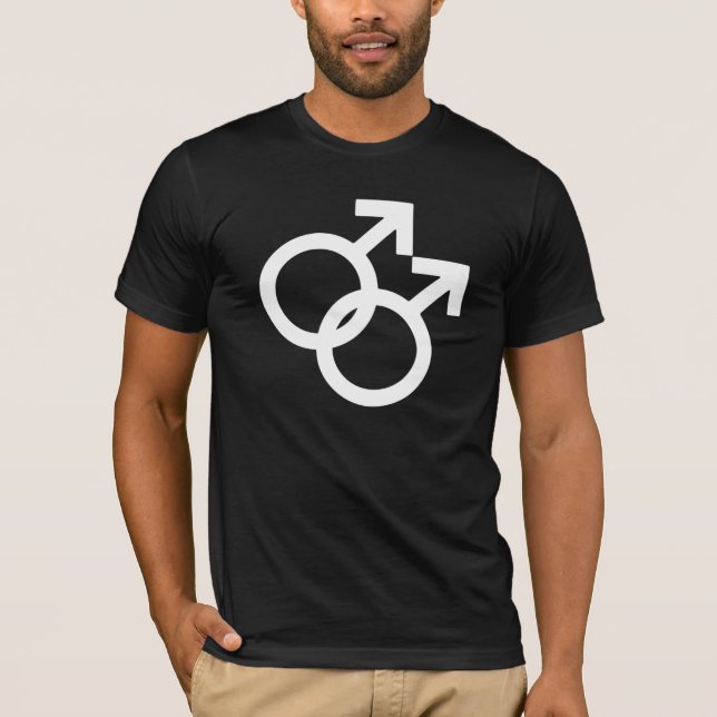 Gay Male Gender Symbols T-Shirt (Framsida)