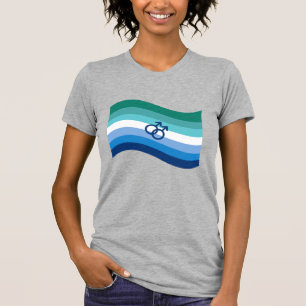 Gay Male Kärlek Pride Azure Vågigt Flagga T Shirt