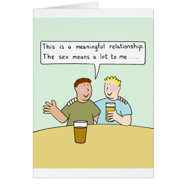 Gay Male par Relationship Tecknad Humor Hälsningskort (Framsidan)