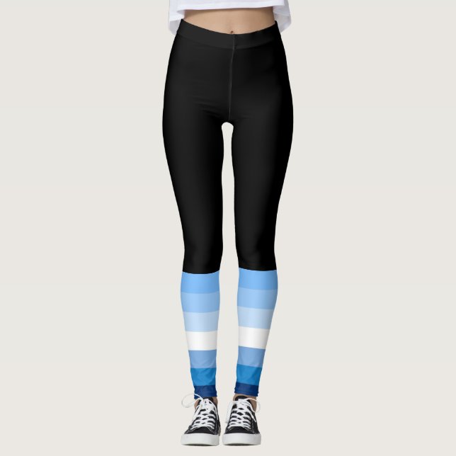 Gay Male Pride Flagga (Blue) Leggings (Framsida)