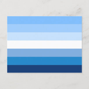 Gay Male Pride Flagga (Blue) Vykort