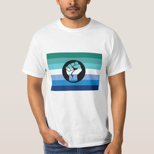 Gay Male Protest Flagga T Shirt (Framsida)