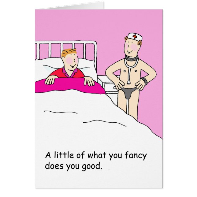 Gay Male Valentine Tecknad Humor Hälsningskort (Framsidan)