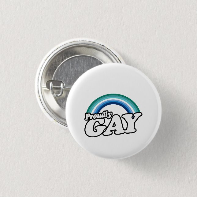 Gay Man och Stolt Knapp (Framsida & baksida)