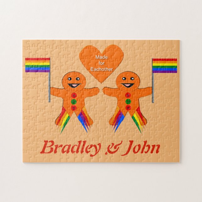 Gay Manar jul Gingertea par Anpassningsbar Pussel (Horisontell)