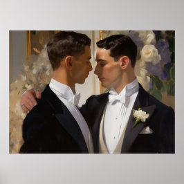 Gay manar på deras bröllopsdag poster