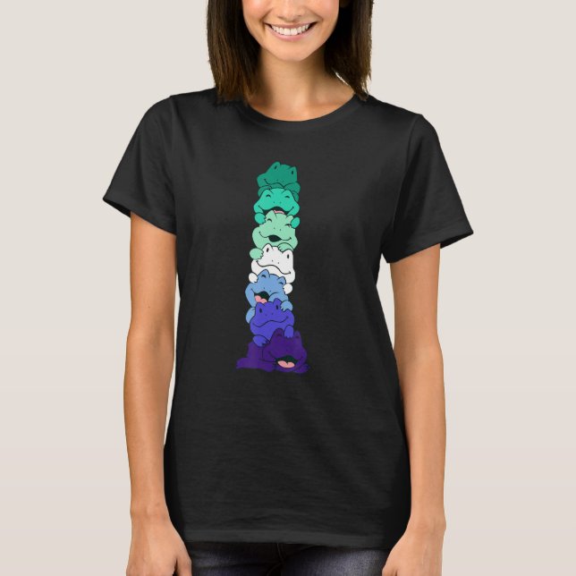 Gay Manar Pride Flagga Cute Frog LGBT Pride Flagga T Shirt (Framsida)