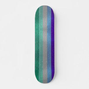 Gay Manar Pride Flagga Glitter Sparkles LGBTQ Mini Skateboard Bräda 18,5 Cm