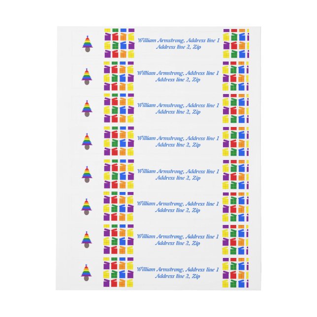 Gay Manar Rainbow Julgran och Presenter Anpassning Etikettband (Ark)