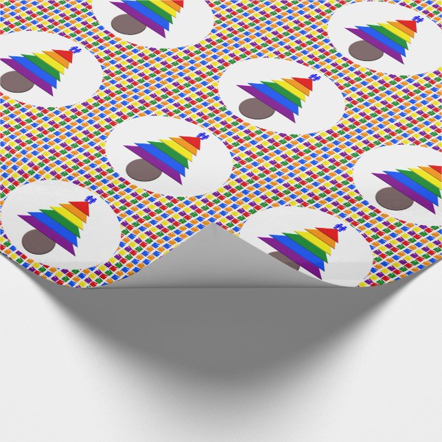 Gay Manar Rainbow Julgran och Presenter Presentpapper (Hörn)