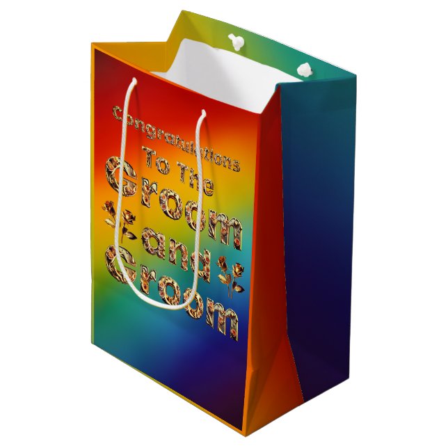 Gay Manar regerarmbåge Bröllop Gift Bag (Framsidan Vinklad)