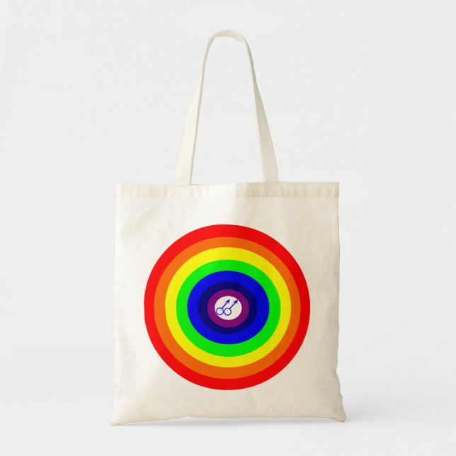 Gay Manar Round Rainbow Budget Toit Bag Tygkasse (Framsidan)