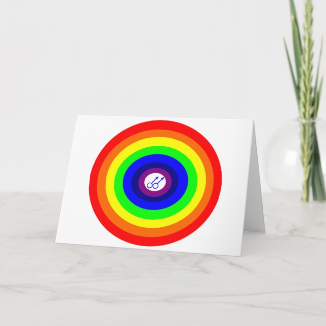 Gay Manar Round Rainbow Greeting Card Kort (Framsida)