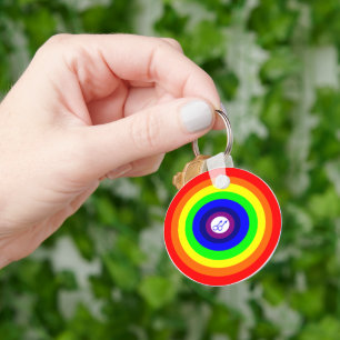Gay Manar Round Rainbow Keychain Nyckelring