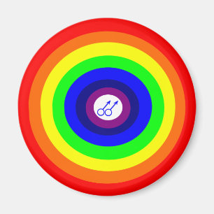 Gay Manar Round Rainbow Magnet