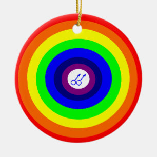 Gay Manar Round Rainbow Pendant Julgransprydnad Keramik