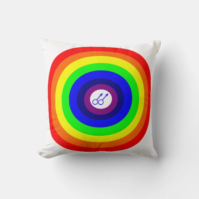 Gay Manar Round Rainbow Pillow Kudde (Framsida)
