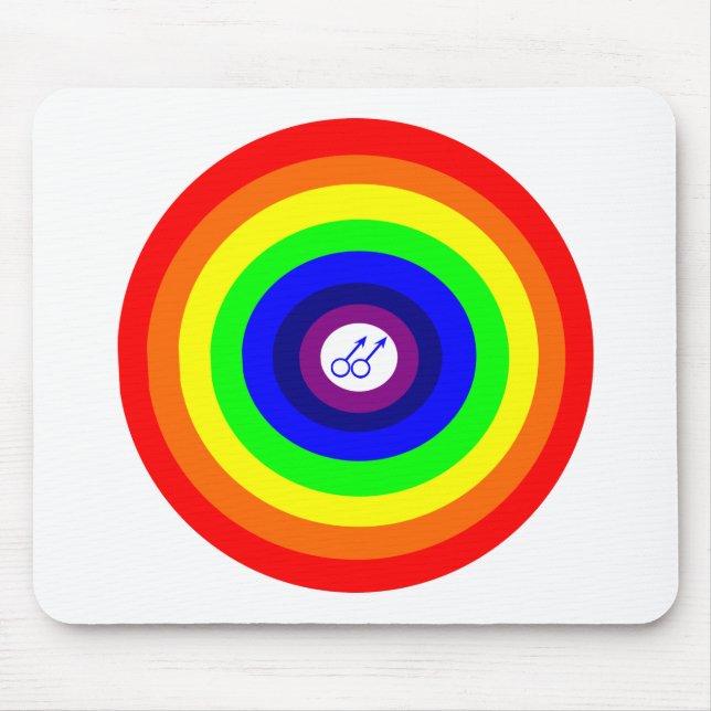 Gay Manar Round Rainbow Round Rainbow Mousepad Musmatta (Framsidan)