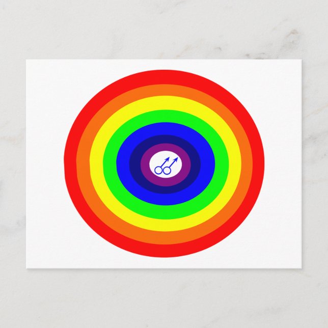 Gay Manar Round Rainbow vykort (Framsida)