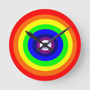 Gay Manar Round Rainbow Wall Clock Rund Klocka