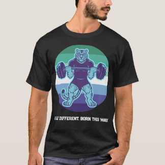 Gay Manlig Pride Tiger Lifter Gymtröja Född Sådan T Shirt