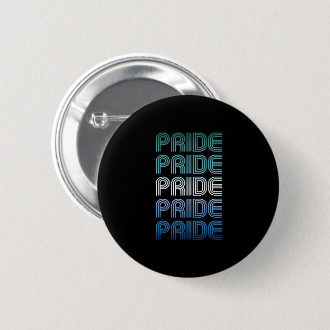 Gay Manlig Retro Pride Stolthet Knapp (Framsida & baksida)