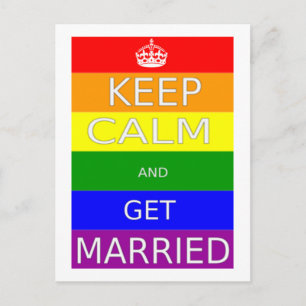 Gay Marriage Behålla lugn and Get Married - Postca Vykort