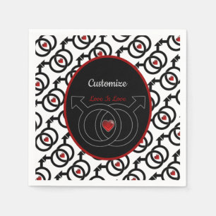 Gay Marriage Personlig White Papper Napkins Pappersservett