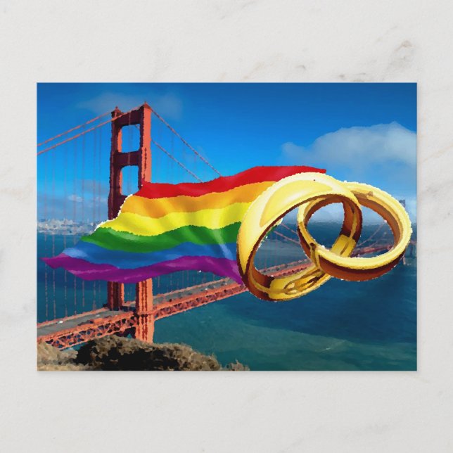 Gay Marriage San Francisco Vykort (Framsida)