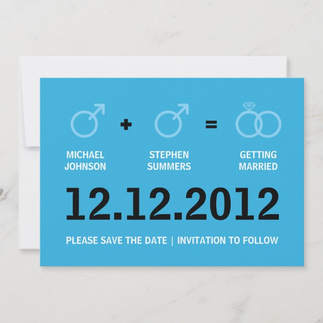Gay Marriage Save Date Male Version Spara Datumet (Framsida)