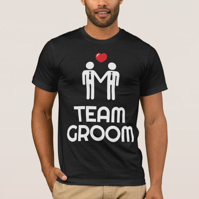 Gay Marriage Shirt Team Groom För manar Tröja (Framsida)