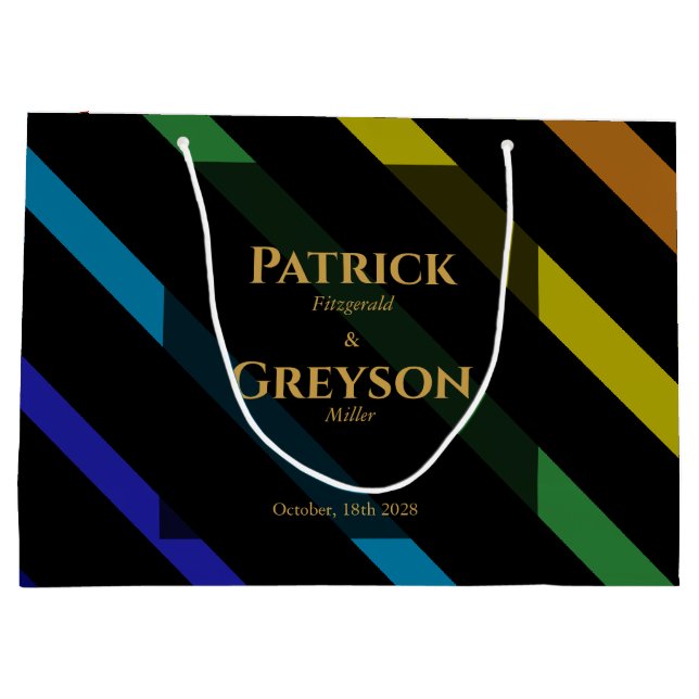 Gay Men Wedding Elegant Rainbow (Baksidan)