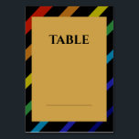 Gay Men Wedding Elegant Rainbow Bordsnummer<br><div class="desc">Celebrate your love with the Gay Men Wedding Elegant Rainbow collection — a complete suite of coordinating stationery and accessories designed for two grooms. Bold diagonal Progress Pride stripes on sophisticated black, with gold typography throughout. Every piece in this suite is fully customizable with your names, date, and wedding details....</div>