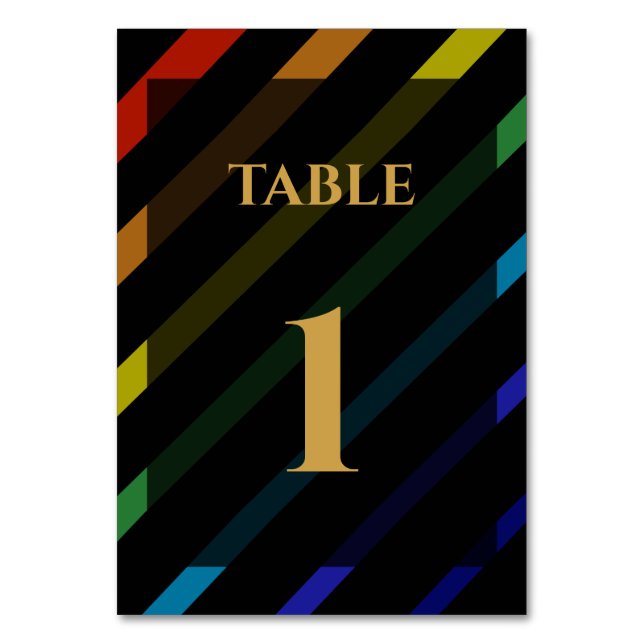 Gay Men Wedding Elegant Rainbow Bordsnummer (Framsidan)