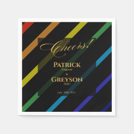 Gay Men Wedding Elegant Rainbow Cocktail Pappersservett