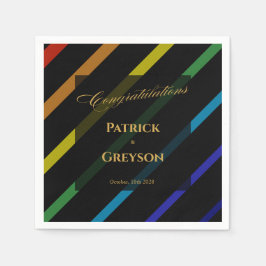 Gay Men Wedding Elegant Rainbow Cocktail Pappersservett